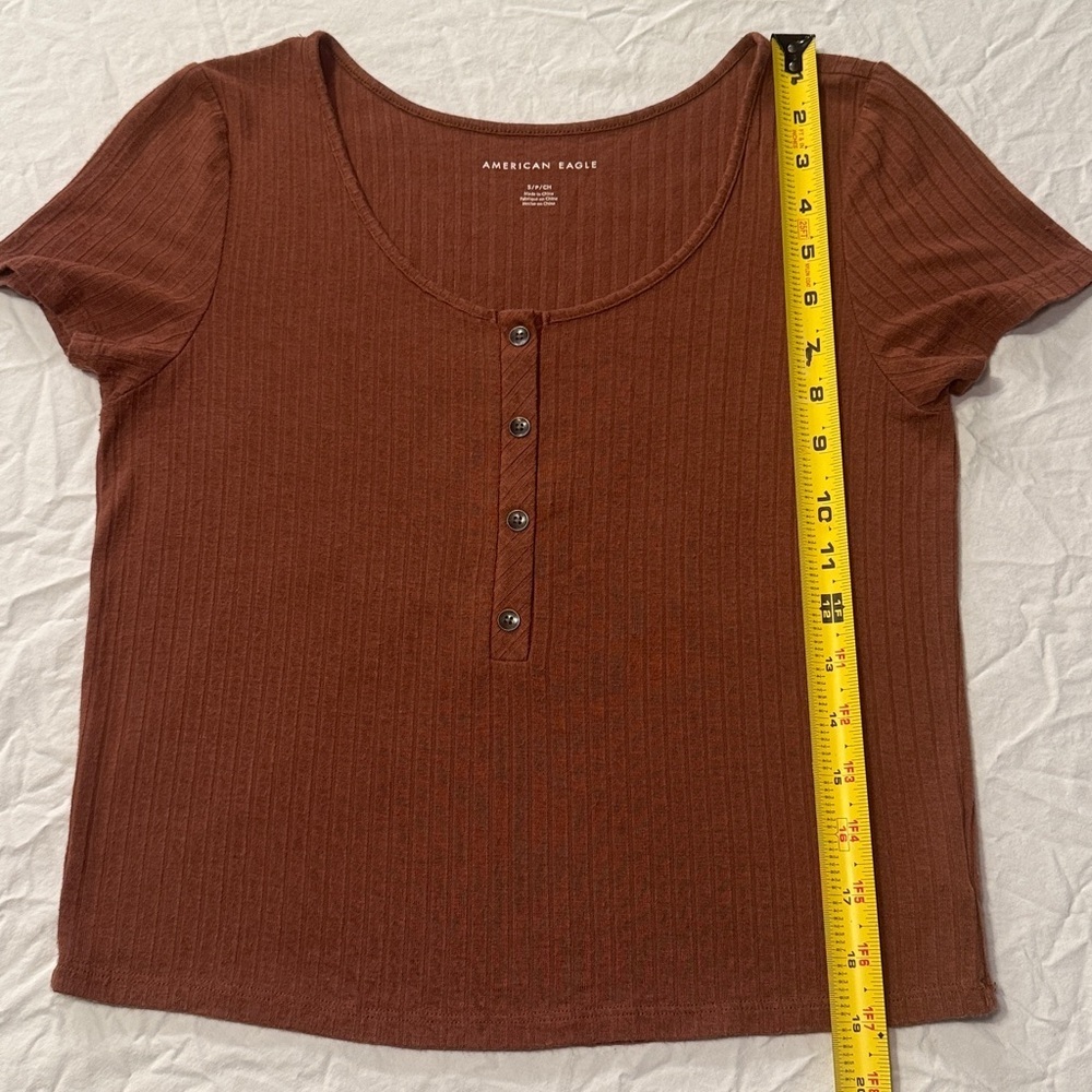American Eagle Outfitters Women's Ribbed Buttoned Blouse Size Small EUC - Picture 8 of 8